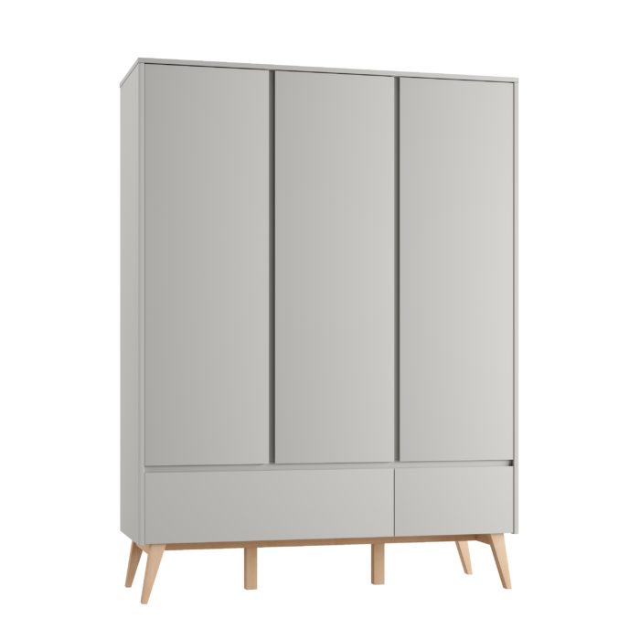 Armario de ropa con 3 puertas (colección Classy Gray)